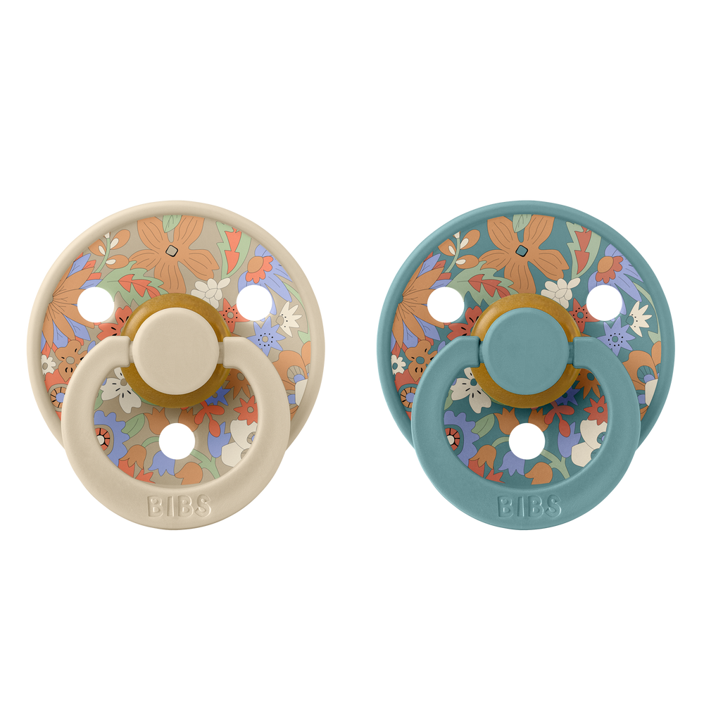 Bibs x Liberty 2 PACK Colour June Blossom Latex Size 2 Vanilla Hush Mix
