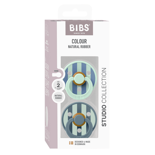 Bibs Pacifier Size 2 - Baby 6-18M (2pcs)-Studio Colour-Nordic Mint Petrol Mix