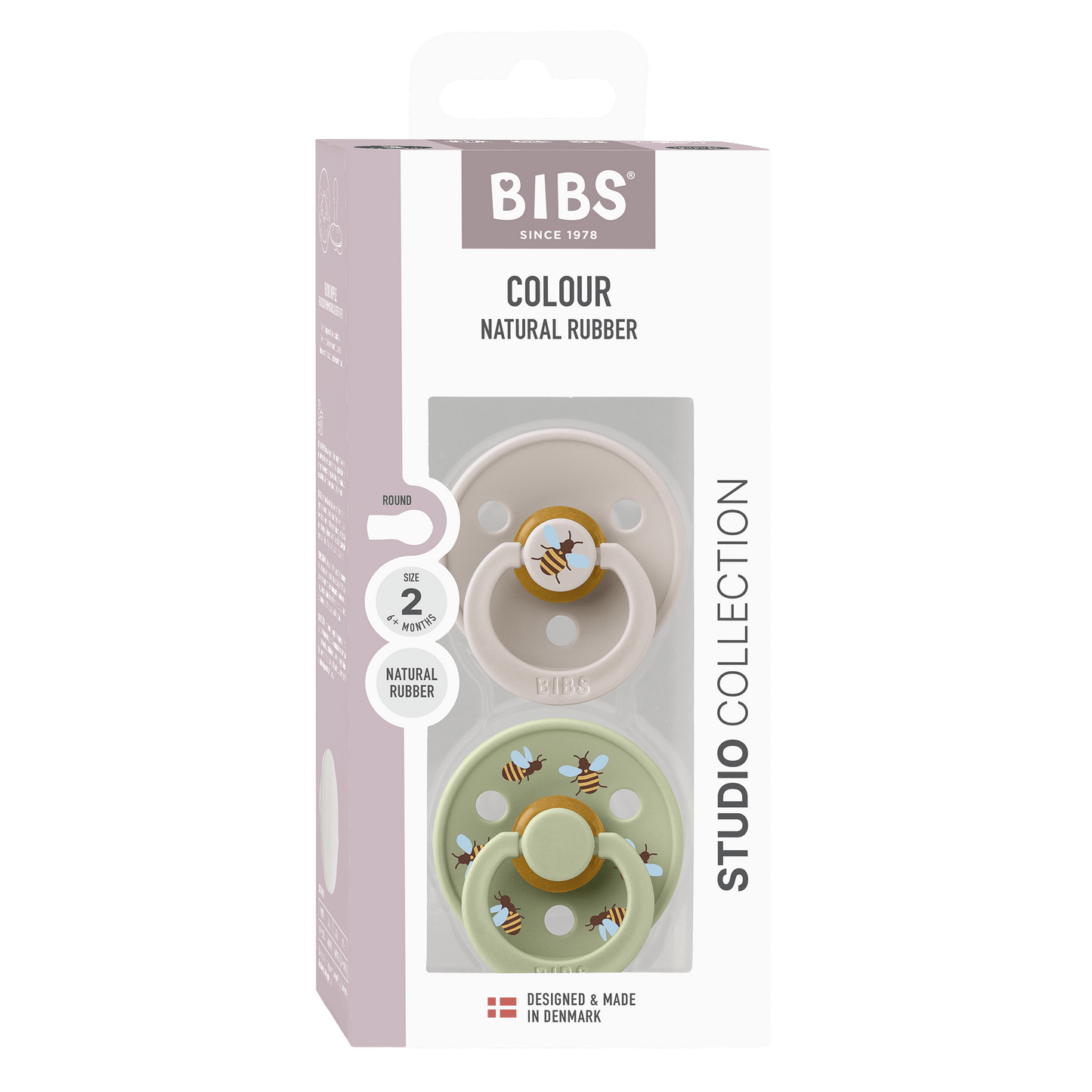Bibs Pacifier Size 2 -Studio Colour-Mushroom Mix