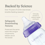Lansinoh - Glass Feeding Bottle With Natural Wave Teat - 240 ml