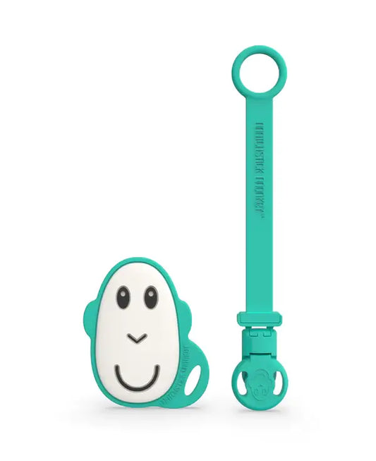 Matchstick Monkey - Flat Face Teether and Soother Clip -Green