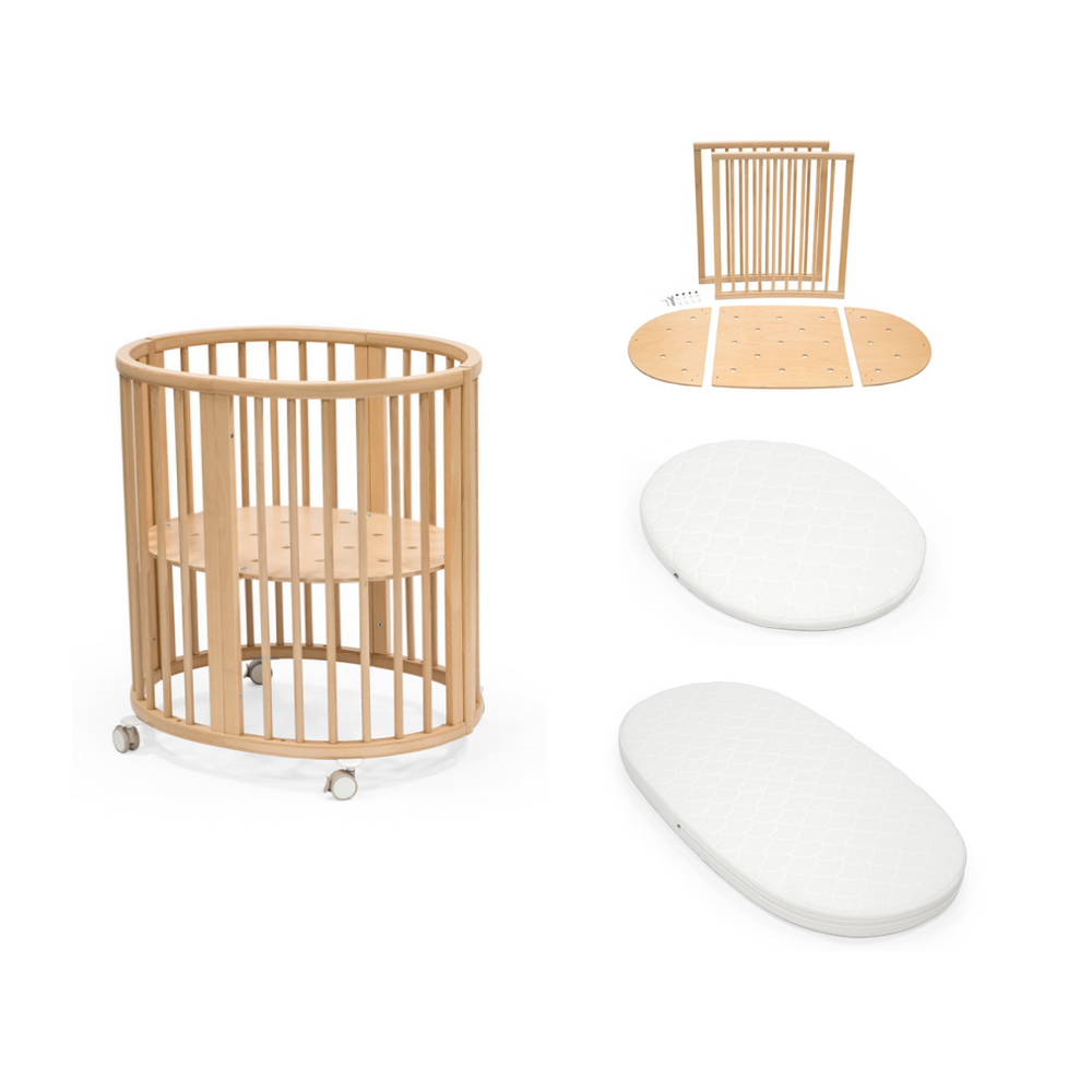 Sleepi Mini Natural + Extension + Mini Mattress + Bed Mattress Bundle
