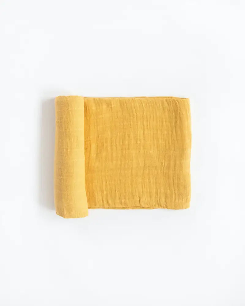 Little Unicorn - Cotton Muslin Swaddle -Mustard