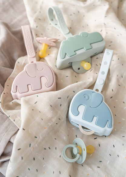 Done by Deer Silicone pacifier pouch - Elphee - Blue