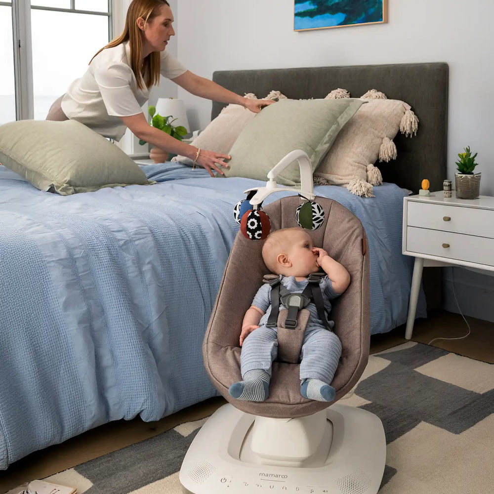 uppababy stella grey UPPAbaby Mamaroo Baby Swing | 5 Motions, Bluetooth