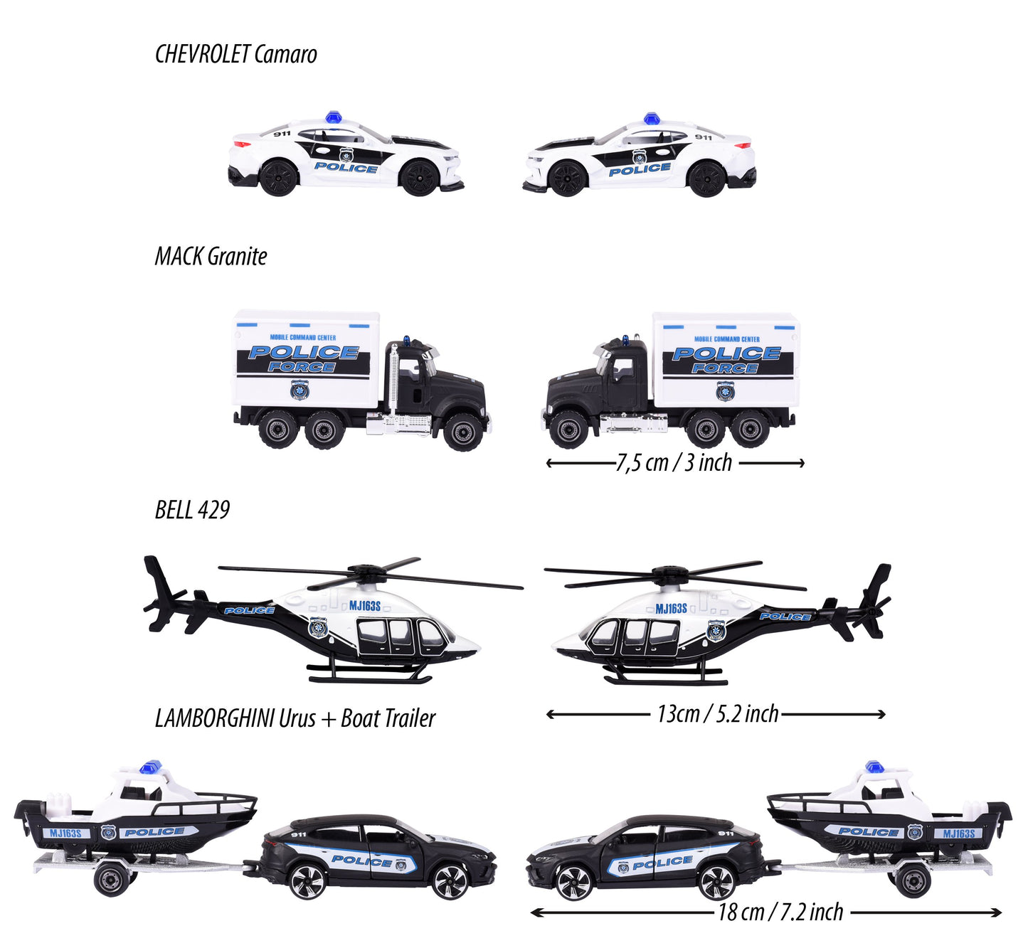 Majorette - Police Force 4 Pieces Giftpack