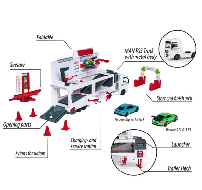 Majorette - Man TGX Truck Porsche Experience+ 2 cars