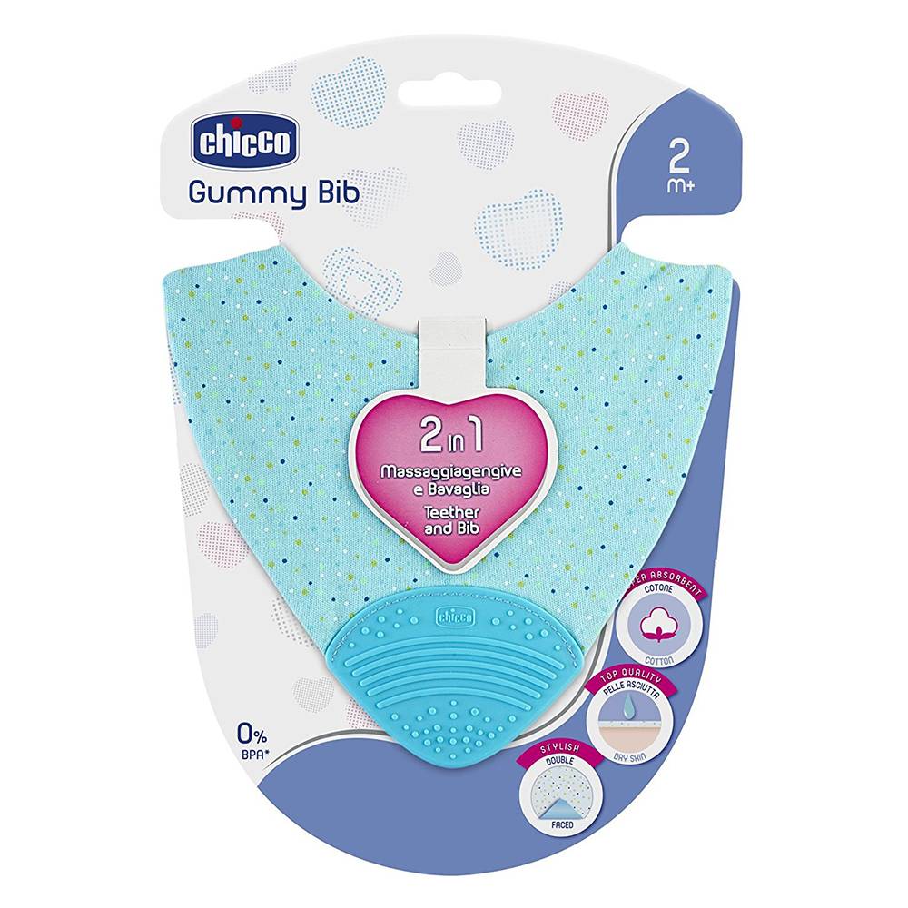 Chicco - Gummy Bib Teether - Blue