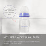 Lansinoh - Glass Feeding Bottle With Natural Wave Teat - 240 ml