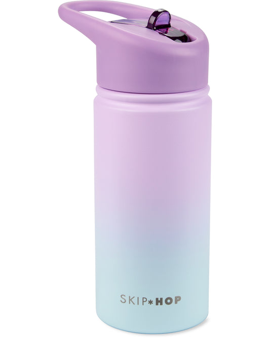 Skip Hop - Wander Stainless Steel Straw Bottle - Ombre Purple