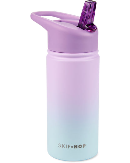 Skip Hop - Wander Stainless Steel Straw Bottle - Ombre Purple