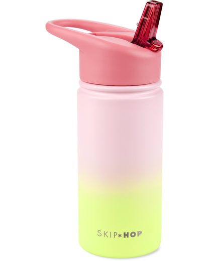 Skip Hop - Wander Stainless Steel Straw Bottle - Ombre Pink