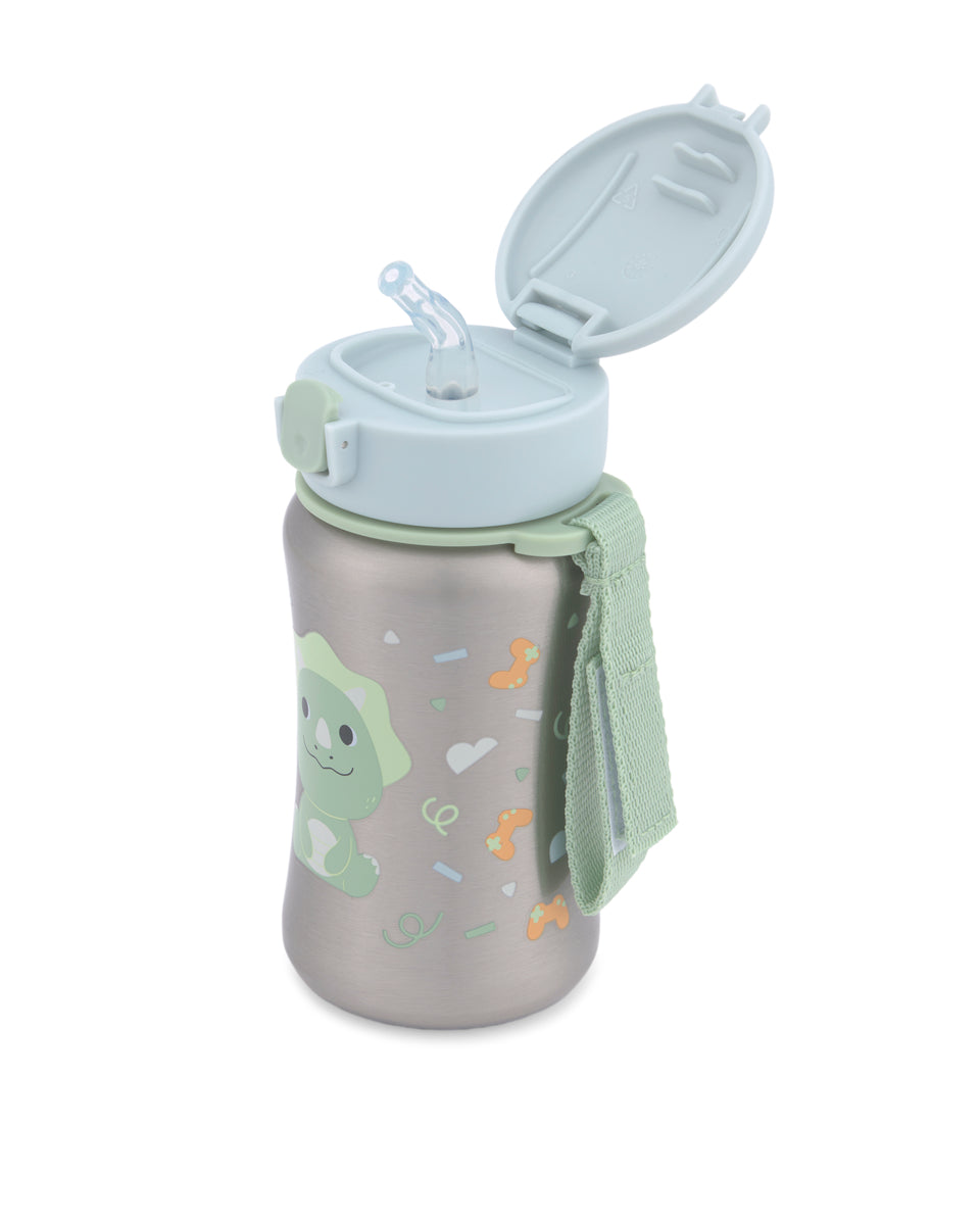 Skip Hop Besties Squad Stainless Steel Straw Bottle - Dino