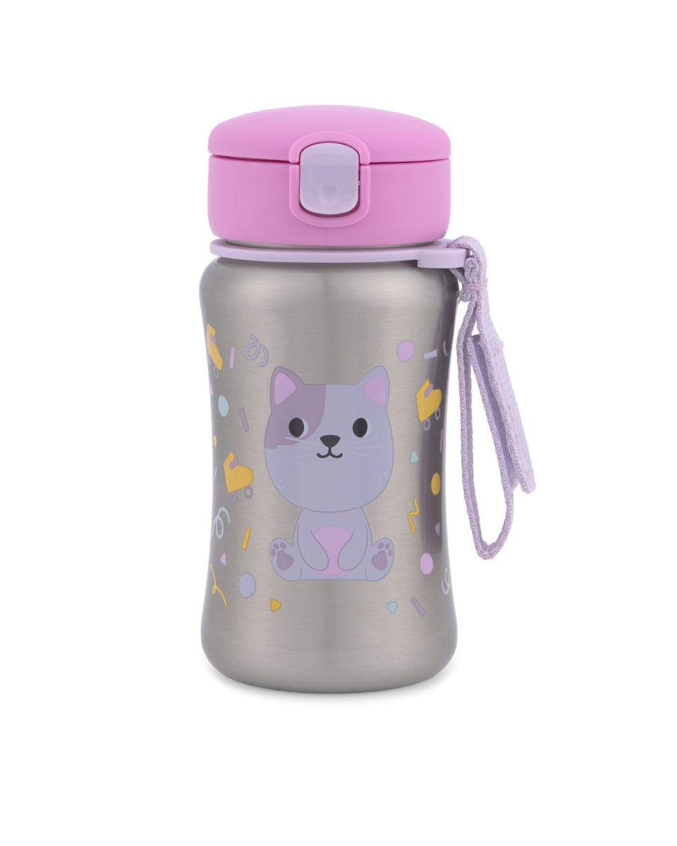Skip Hop Besties Squad Stainless Steel Straw Bottle - Cat