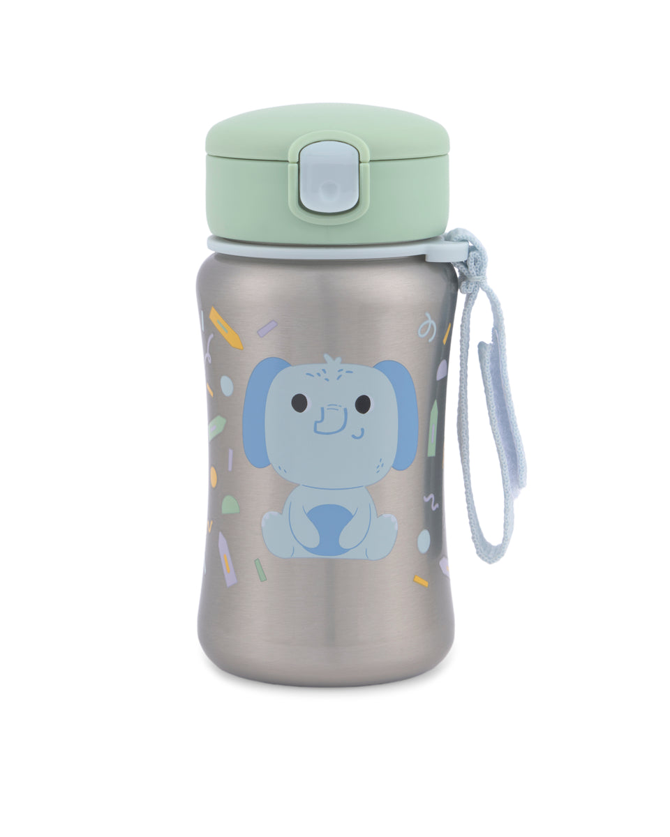 Skip Hop Besties Squad Stainless Steel Straw Bottle - Elephant