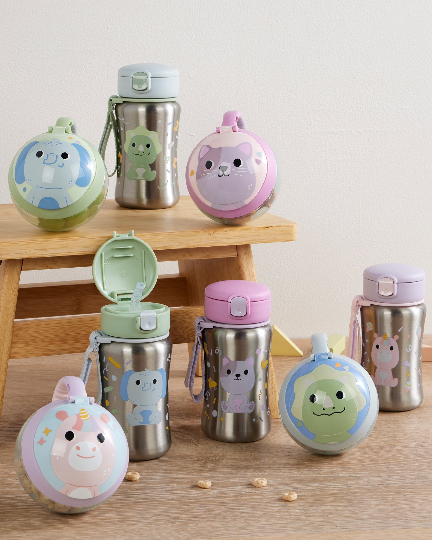 Skip Hop Besties Squad Stainless Steel Straw Bottle - Elephant