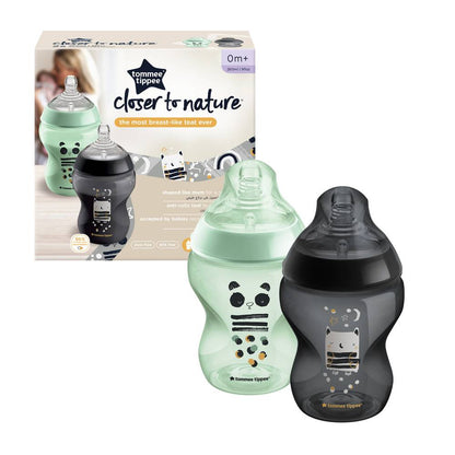 Tommee Tippee Closer to Nature Feeding Bottle, 260ml x 2 - Olie