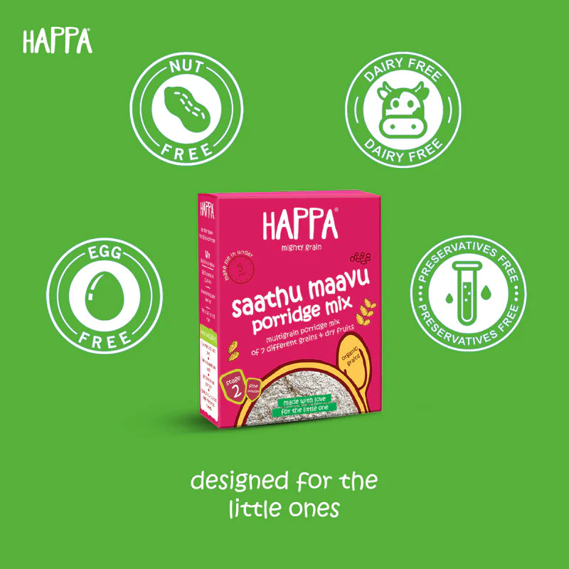 Happa Organic baby food Multigrain Saathu Maavu Cereal Mix -200 g