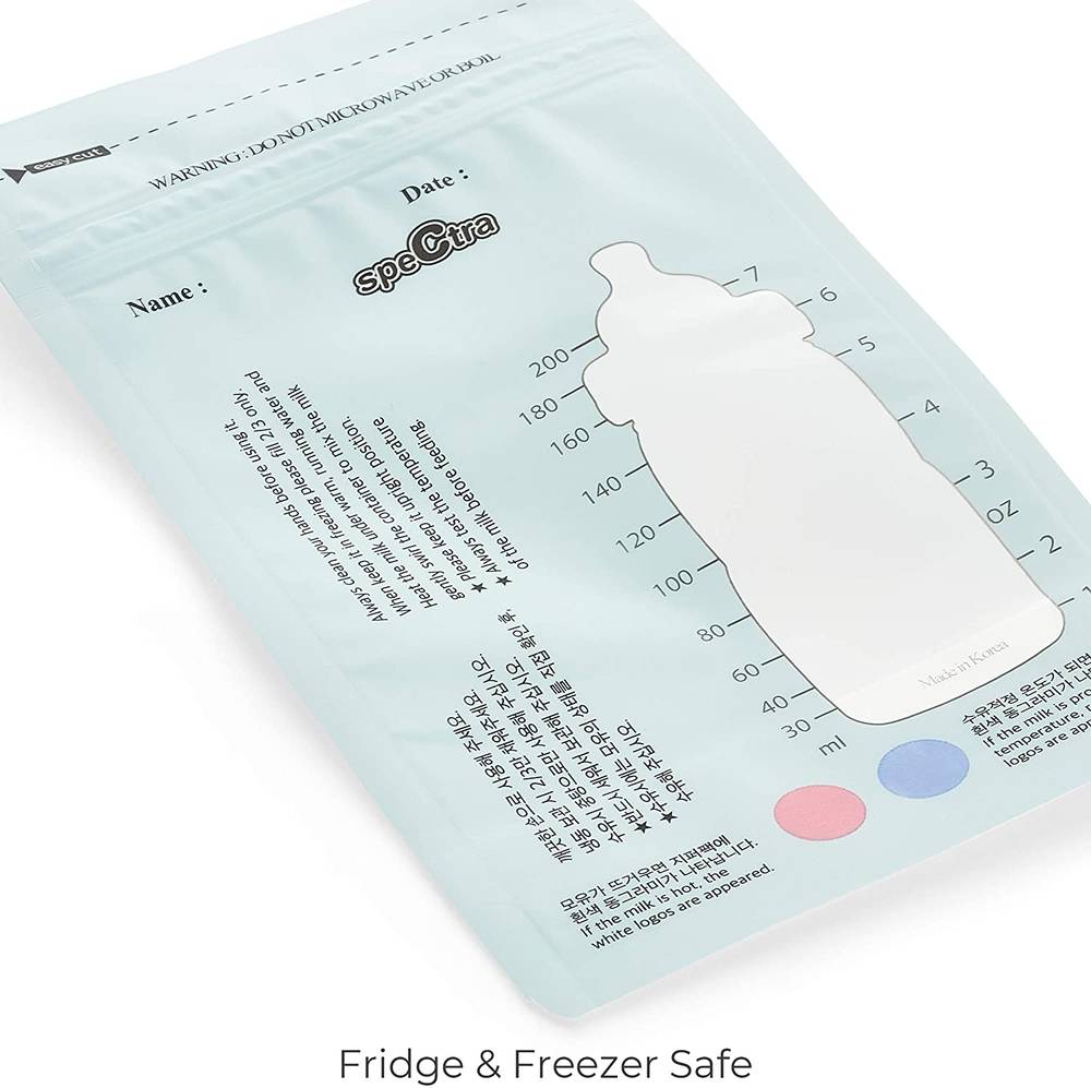 Spectra - Pre-Sterilized Milk Storage zipper bag temp sensing