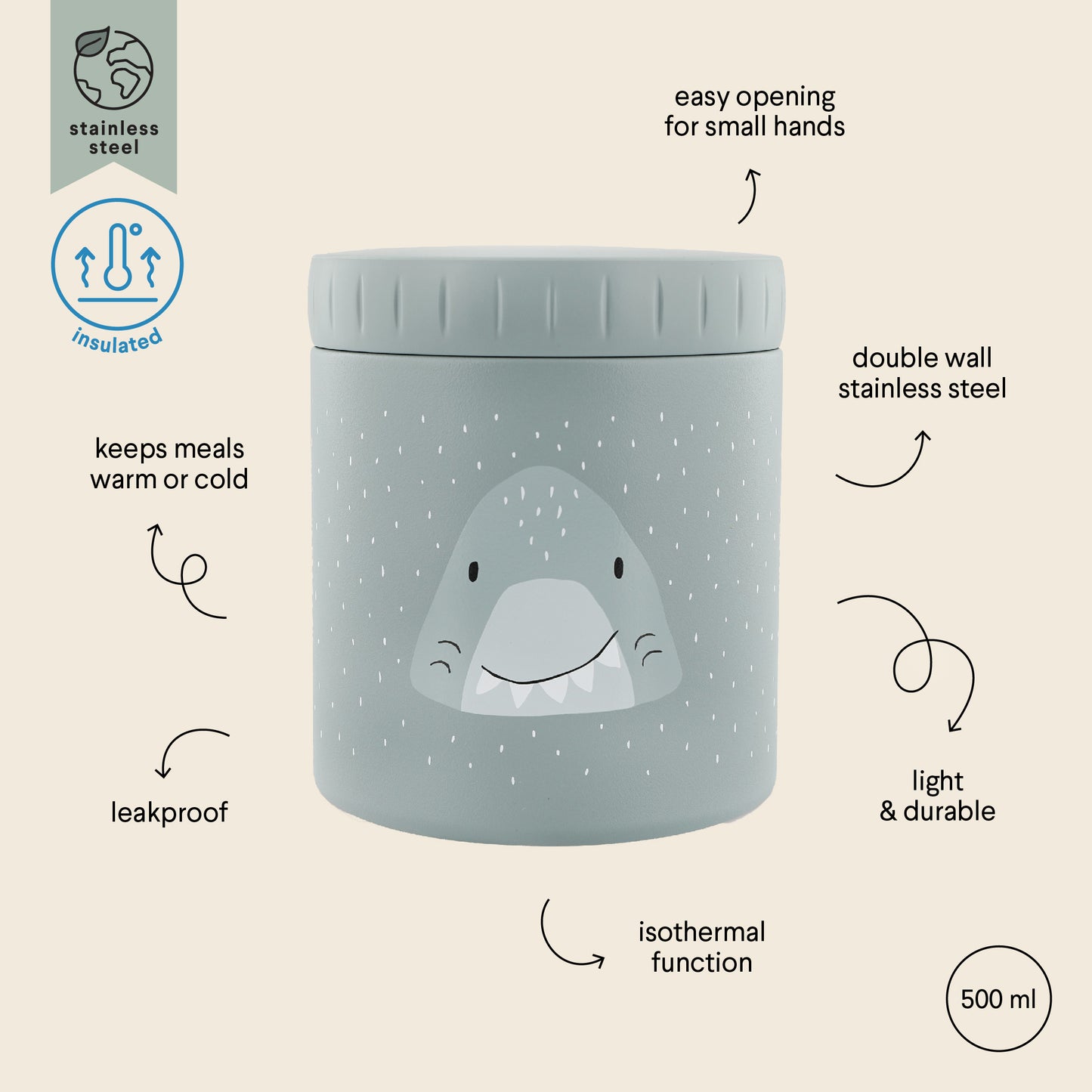 Insulated Food Jar (500ml) - Mr. Shark