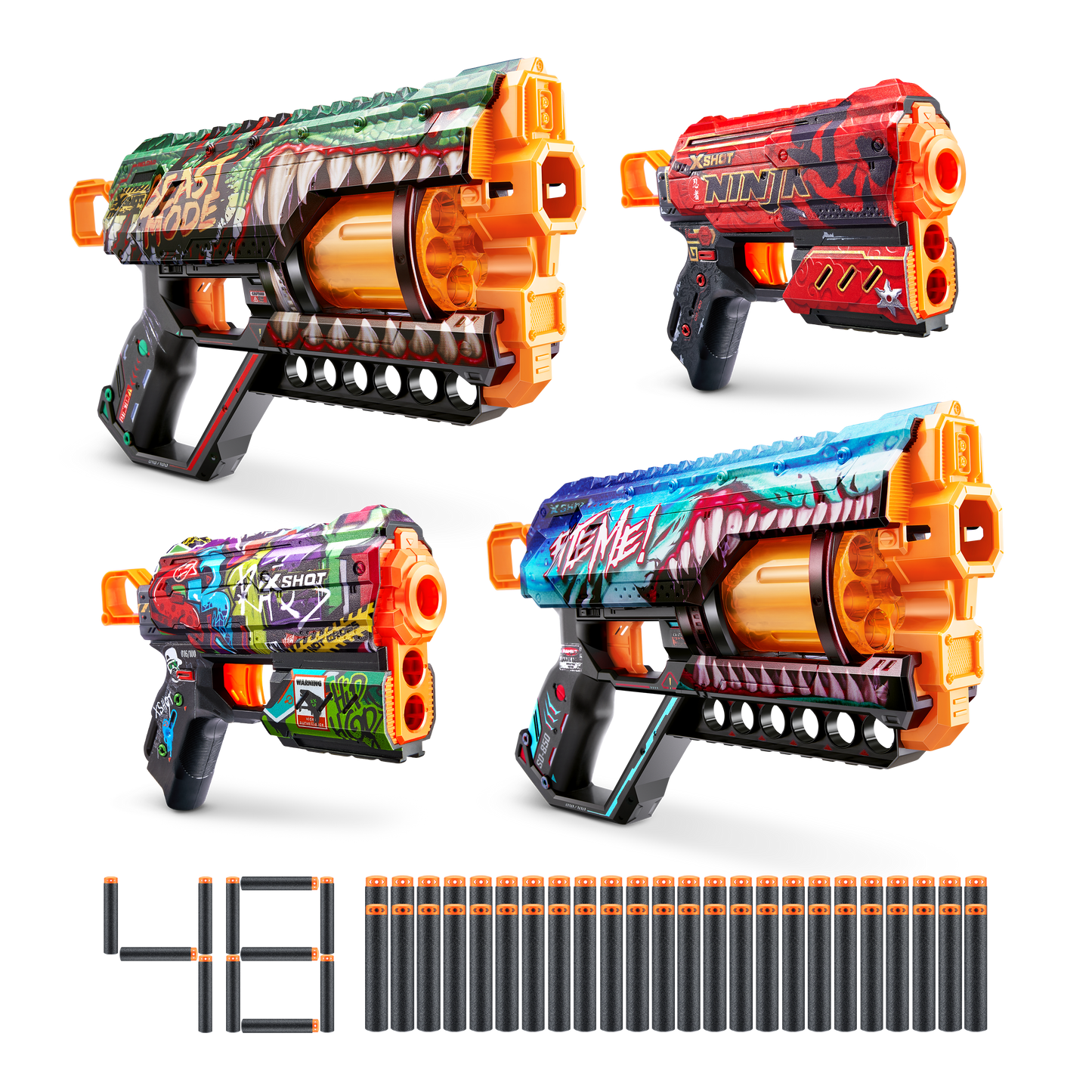 X-Shot Skins Combo Pack [2pk Griefer/2pk Flux]