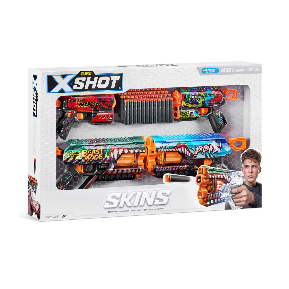X-Shot Skins Combo Pack [2pk Griefer/2pk Flux]