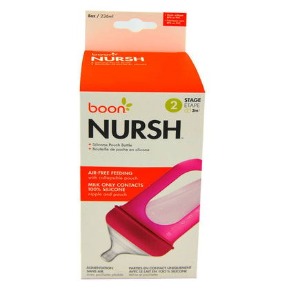 Boon Silicone Bottle 8oz Pink