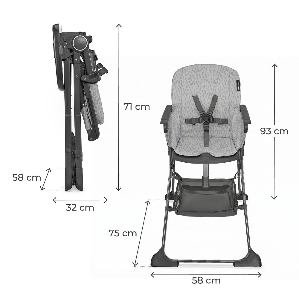 Kinderkraft Foldee High Chair - Grey