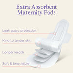 Lansinoh maternity pad features including leak guard and longer length