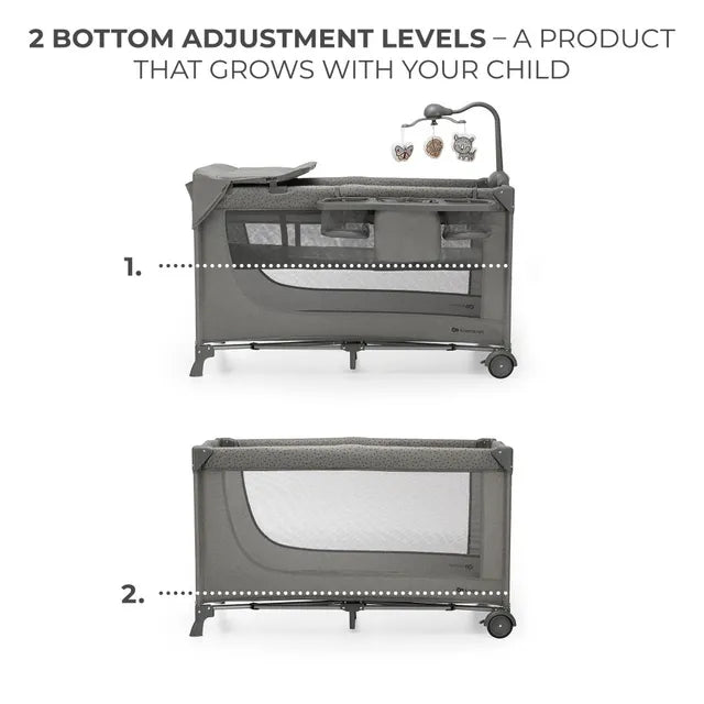 Kinderkraft - Joy 2 Travel Cot With Accessories - Dark Grey