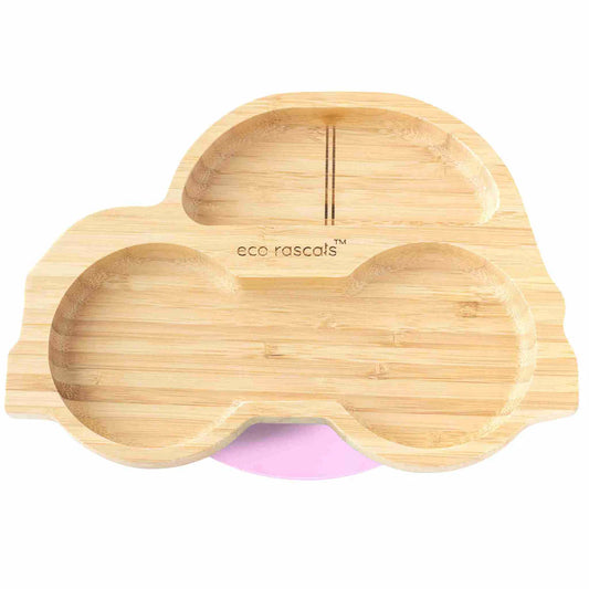 Bamboo car plate with super suction base - Pink