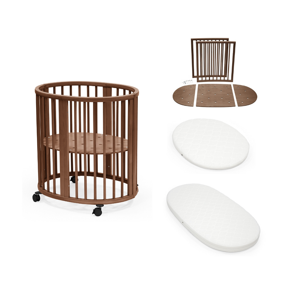 Sleepi Mini Warm Brown + Extension + Mini Mattress + Bed Mattress Bundle