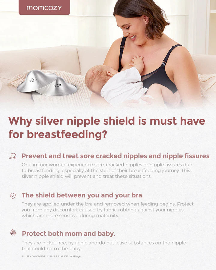 Momcozy Original 999 Silver Nipple Shields - XL Size