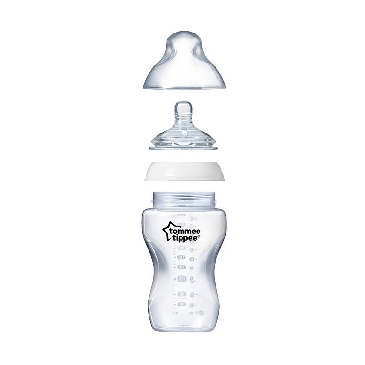 Tommee Tippee Closer to Nature   Glass Feeding Bottle, 250ml x 1  -Clear