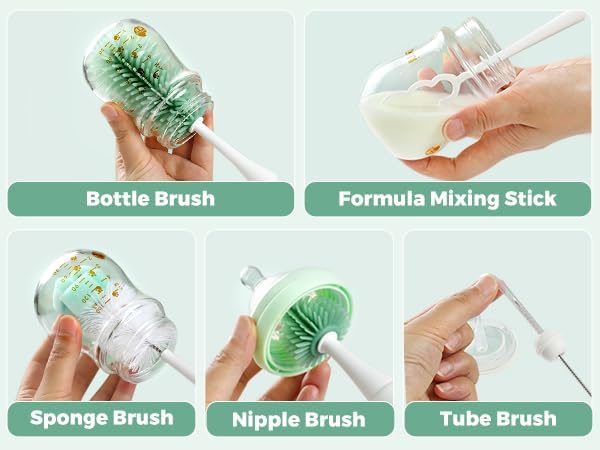 MomCozy 7-in-1 Portable Electric Bottle Brush