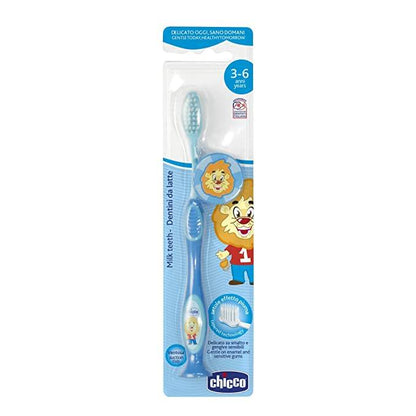 Chicco Milk Teeth Toothbrush 3yrs-6yrs,Blue