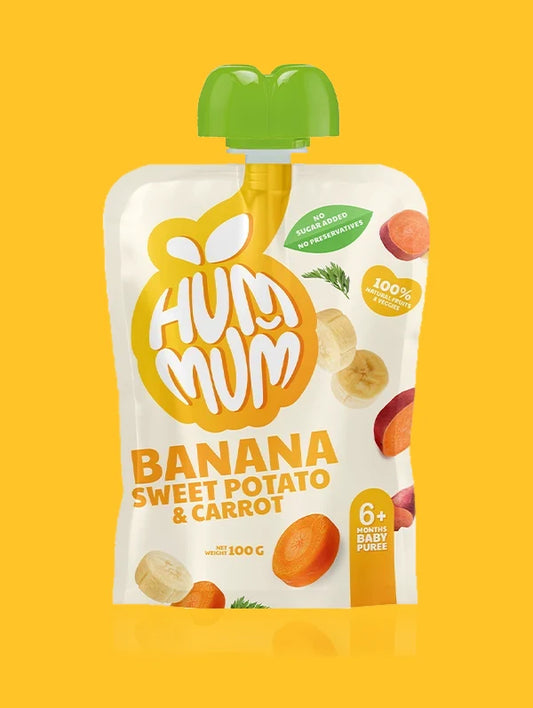 Hummum - Baby Puree Pouches -Sweet Potato Carrot Banana