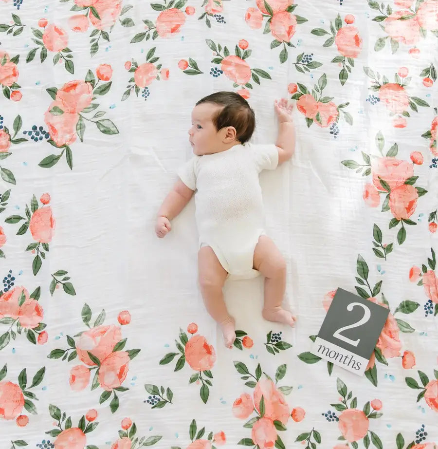 Little Unicorn-Photo Blanket - Watercolor Roses