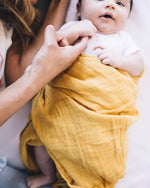 Little Unicorn - Cotton Muslin Swaddle -Mustard