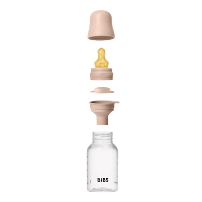 BIBS Baby Bottle Round Nipple Latex 1 Pack 150 Ml Slow Flow- Blush
