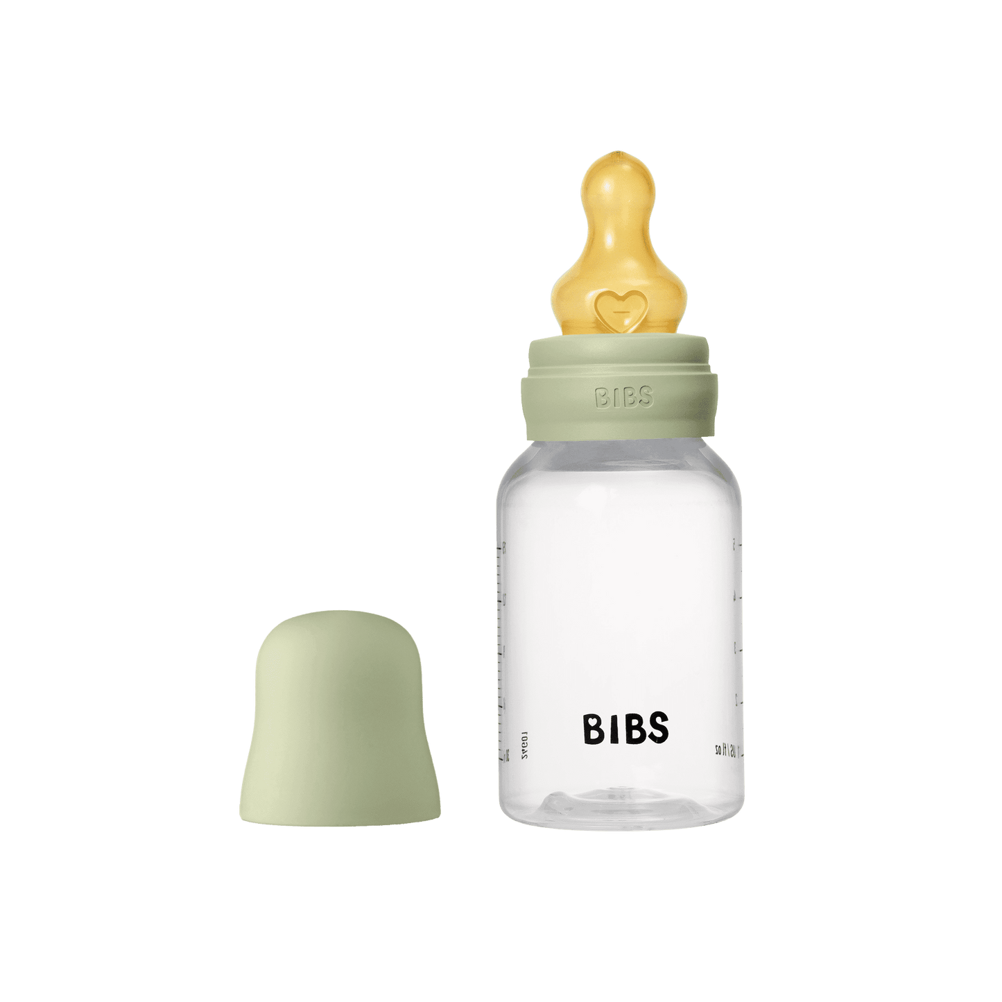 BIBS Baby Bottle Round Nipple Latex 1 Pack 150 Ml Slow Flow-Sage