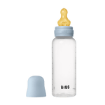 BIBS Baby Bottle with Round Latex Nipple – 270 ml Medium Flow | Baby Blue