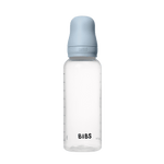 BIBS Baby Bottle with Round Latex Nipple – 270 ml Medium Flow | Baby Blue