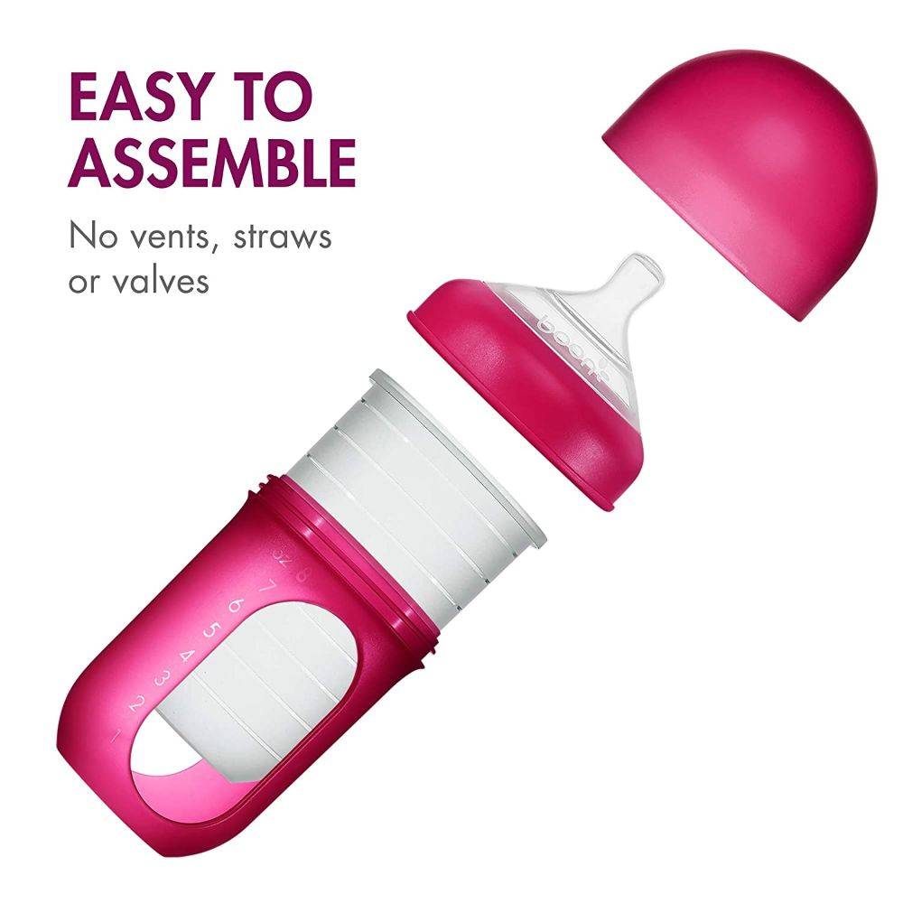 Boon Silicone Bottle 8oz Pink