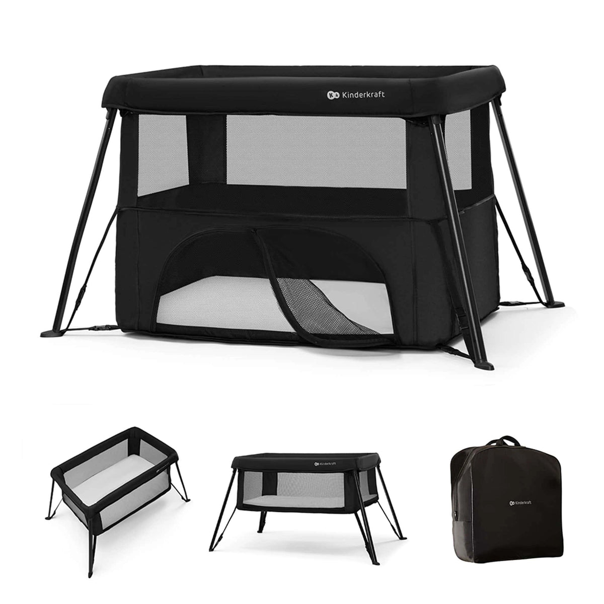 Kinderkraft - Cami 3-In-1 Baby Cot - Black