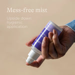 Upside-down application of Lansinoh Post-Birth Relief Spray