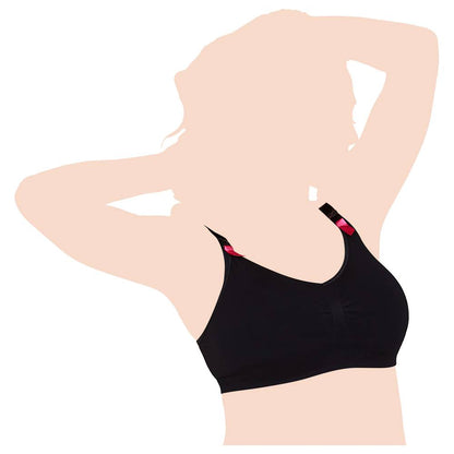 Curve - Seamless Nursing Bra-Black-Large Size