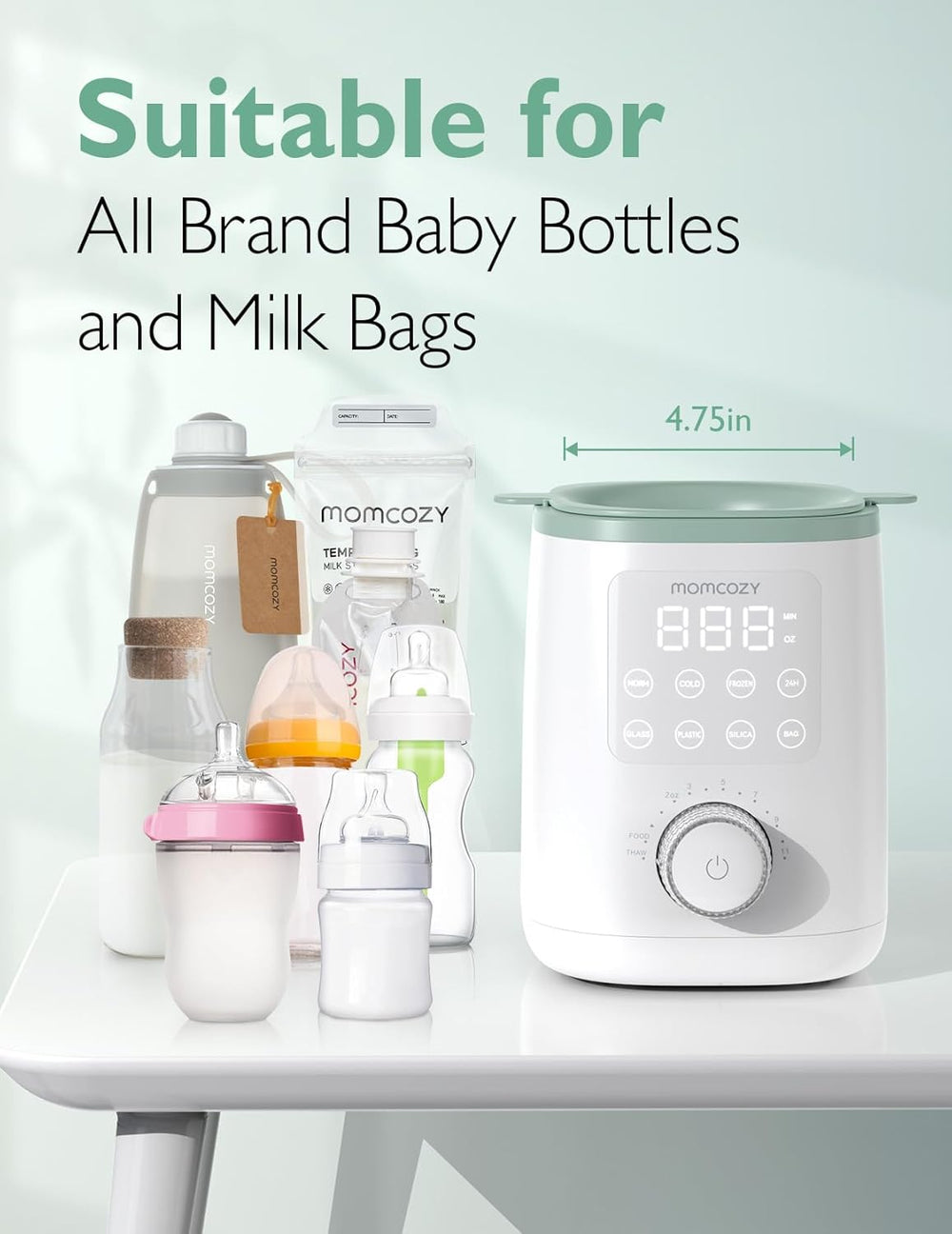 Momcozy - Nutri Smart Baby Bottle Warmer - White/Green