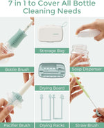 Momcozy - 7 in 1 - Push-Press Design Bottle Brush Kit - Classic Style