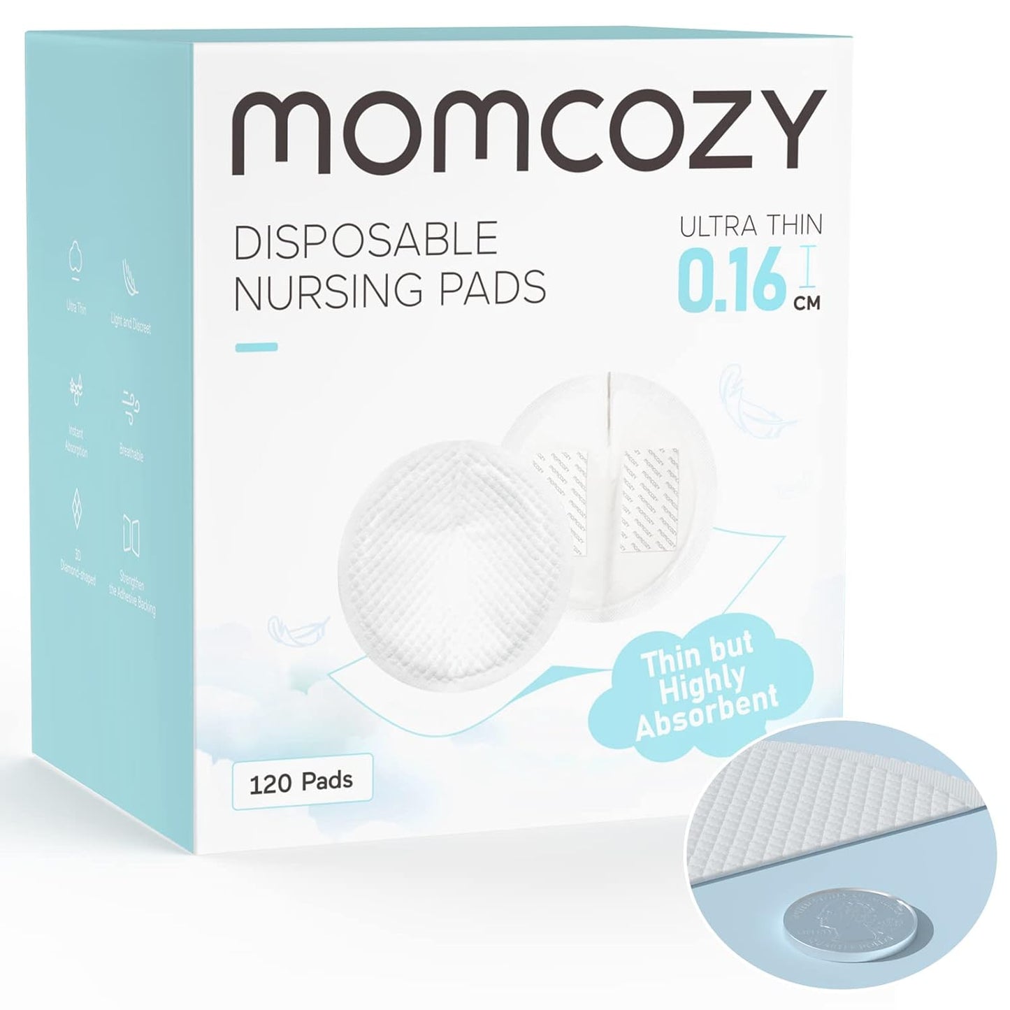 Momcozy Ultra-Thin Disposable Nursing Pads - 120 counts